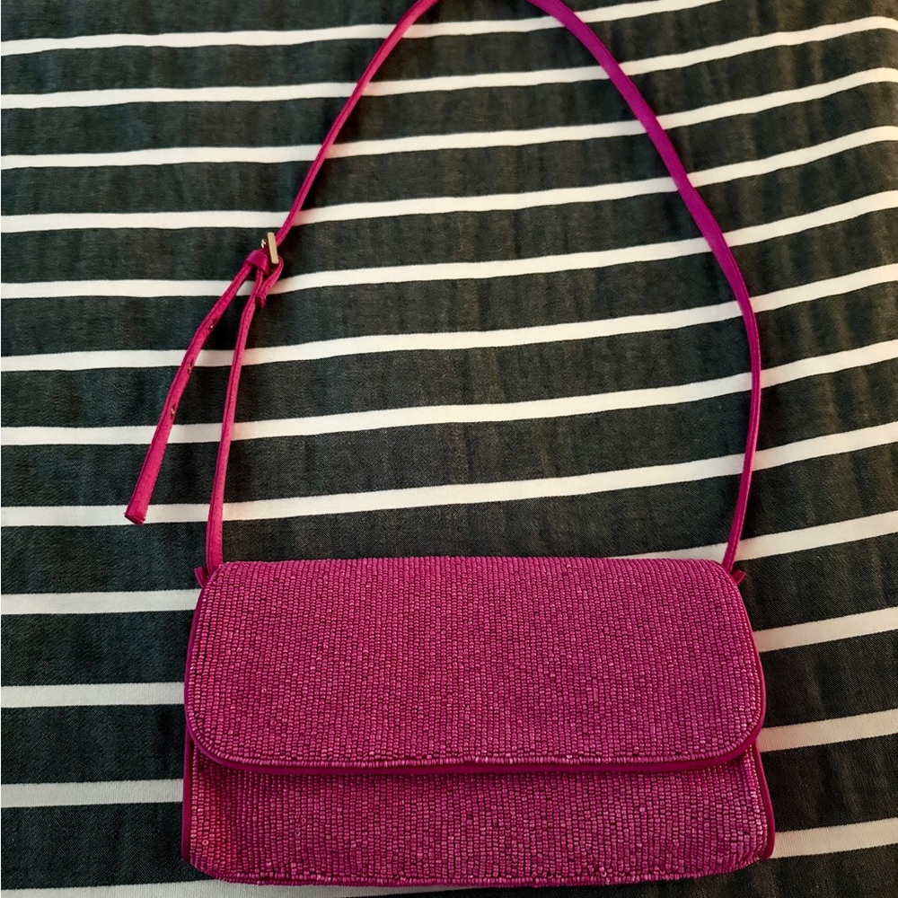 J.Crew Satin Beaded Shoulder Bag